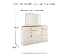 Load image into Gallery viewer, Willowton Dresser and Mirror
