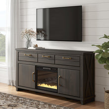 Load image into Gallery viewer, Brazen Valley 71" TV Stand with Electric Fireplace
