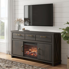 Load image into Gallery viewer, Brazen Valley 71" TV Stand with Electric Fireplace
