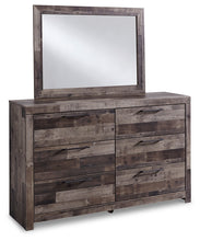 Load image into Gallery viewer, Derekson King Panel Bed with 4 Storage Drawers with Mirrored Dresser
