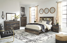 Load image into Gallery viewer, Drystan Queen Bookcase Bed with Mirrored Dresser, Chest and 2 Nightstands
