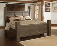 Load image into Gallery viewer, Juararo California King Poster Bed with Mirrored Dresser, Chest and 2 Nightstands
