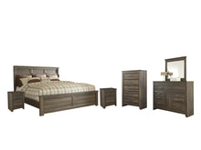 Load image into Gallery viewer, Juararo King Panel Bed with Mirrored Dresser, Chest and 2 Nightstands
