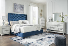Load image into Gallery viewer, Coralayne California King Upholstered Bed with Mirrored Dresser and Chest
