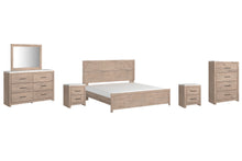 Load image into Gallery viewer, Senniberg King Panel Bed with Mirrored Dresser, Chest and 2 Nightstands
