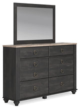Load image into Gallery viewer, Nanforth King Panel Bed with Mirrored Dresser
