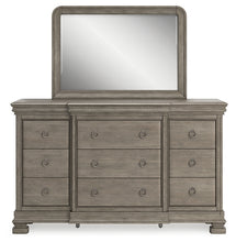 Load image into Gallery viewer, Lexorne King Sleigh Bed with Mirrored Dresser
